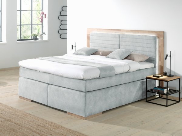 Postel boxspring včetně LED osvětlení MARCEL 2 dub masiv