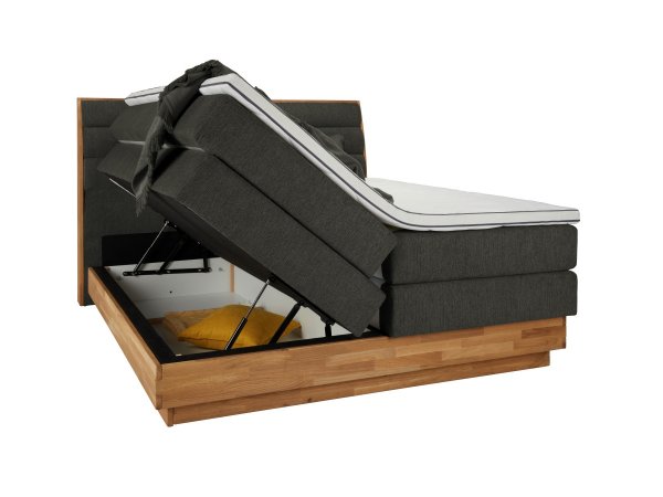 Postel boxspring s úložným prostorem KARISSA dub masiv