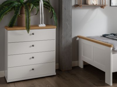 Komoda MARLOW bílá/dub bianco