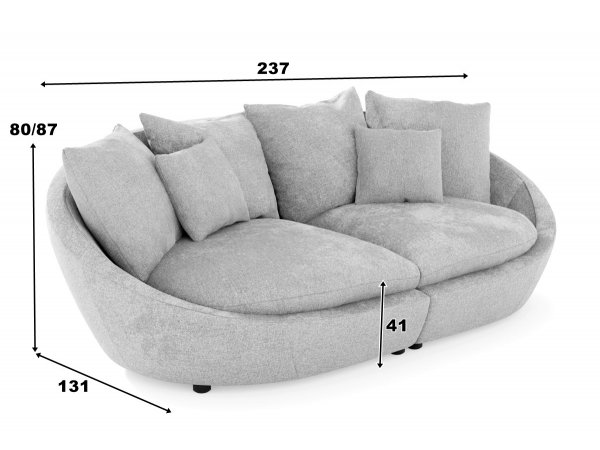 Moderní sedací souprava MALI mega pohovka + otočné křeslo