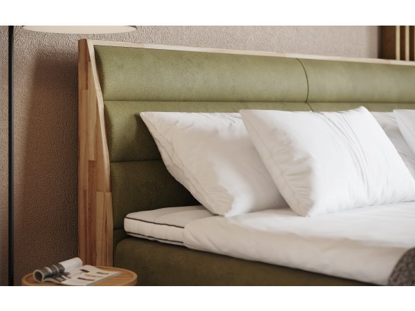 Postel boxspring s úložným prostorem KARISSA dub masiv