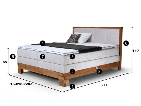 Postel boxspring s úložným prostorem MAESTRO 3 dub masiv