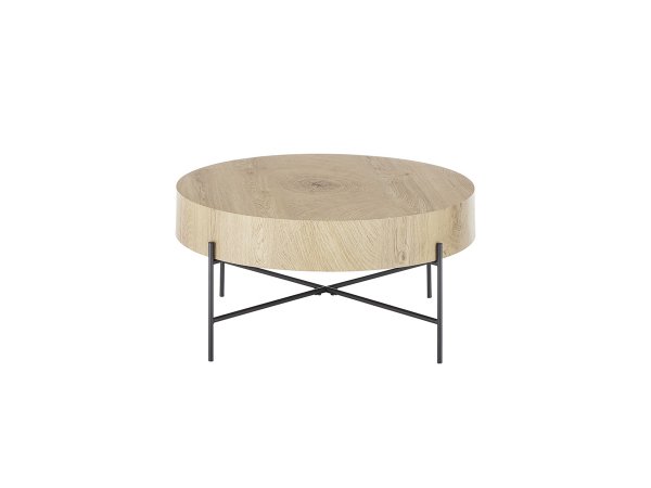 Kulatý konferenční stolek z masivu MANACOR, dekor dub