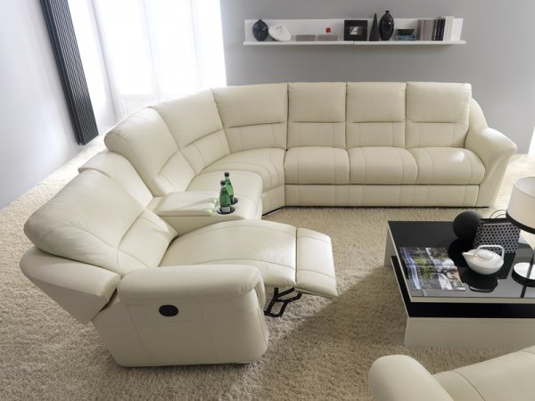 Kožená pohovka MALVIN s rozkládáním pro spaní