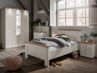 Malá ložnice pro jednu osobu MARLOW bílá/dub bianco