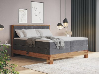 Postel boxspring s úložným prostorem MAESTRO dub masiv