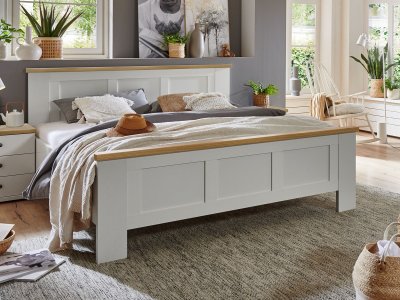 Postel MARLOW bílá/dub bianco