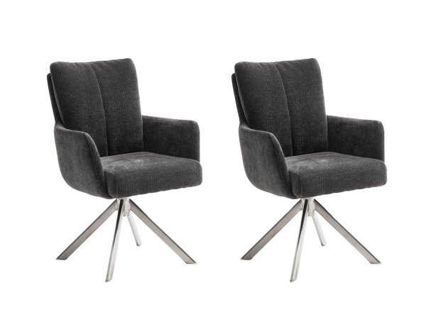 Jídelní otočná židle MALIA E s područkami antracit