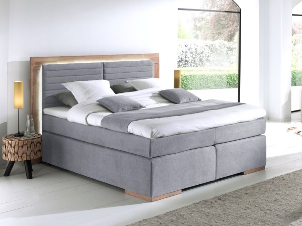 Postel boxspring včetně LED osvětlení MARCEL dub masiv