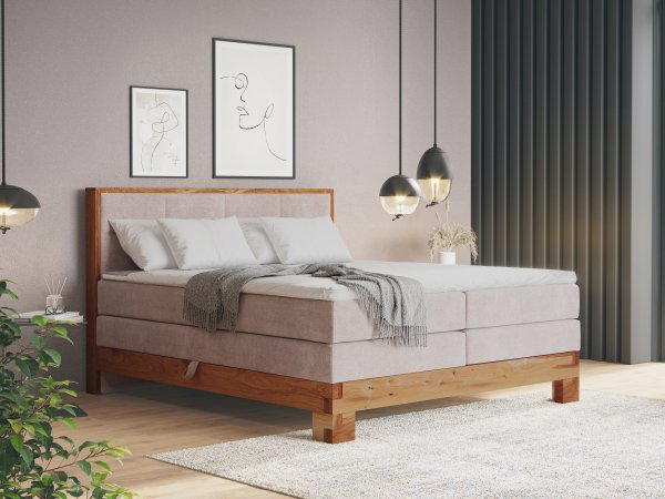 Postel boxspring s úložným prostorem MAESTRO 2 dub masiv