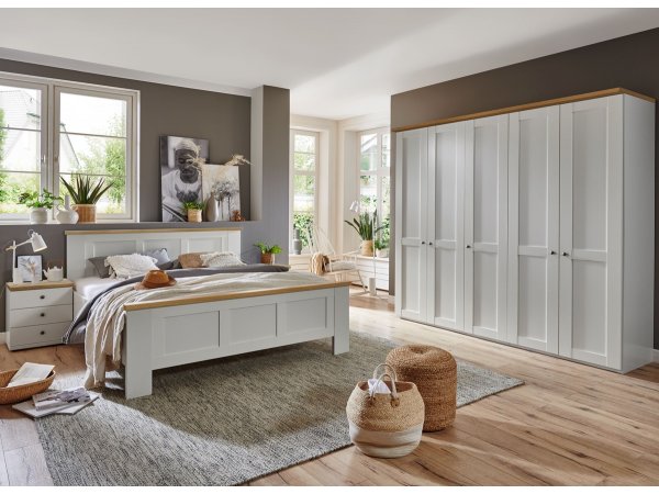 Noční stolek MARLOW bílá/dub bianco