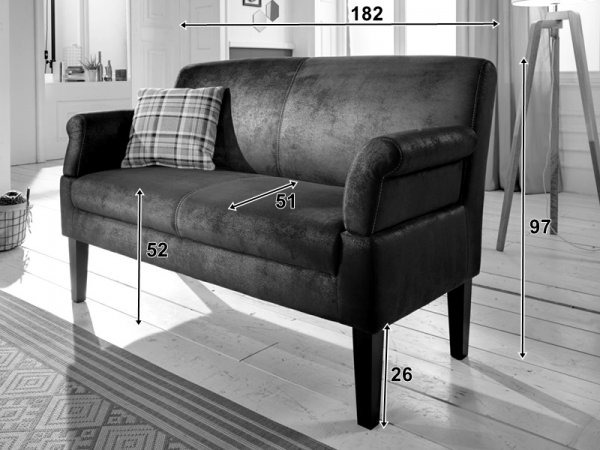 Pohovka ve venkovském stylu MALMÖ 182 cm