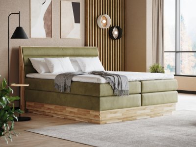 Postel boxspring s úložným prostorem KARISSA dub masiv