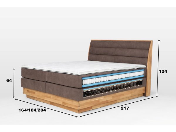 Postel boxspring s úložným prostorem KARISSA 7 dub masiv