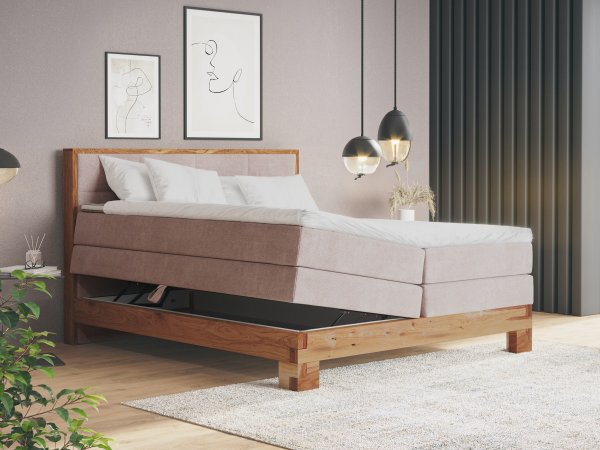 Postel boxspring s úložným prostorem MAESTRO 2 dub masiv