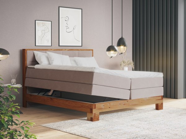 Postel boxspring s úložným prostorem MAESTRO 2 dub masiv