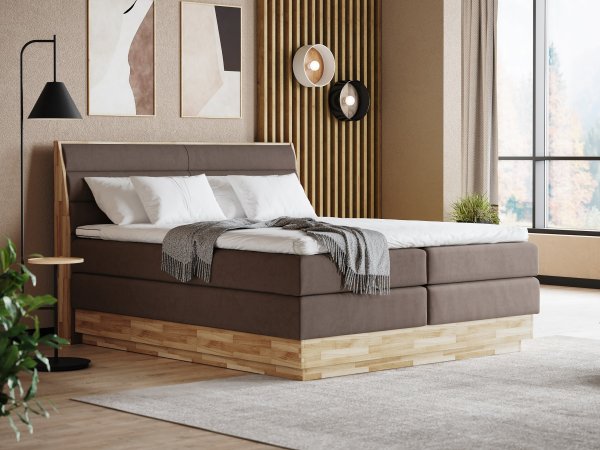 Postel boxspring s úložným prostorem KARISSA 3 dub masiv