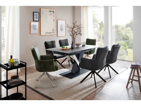 Jídelní otočná židle MALIA S s područkami antracit