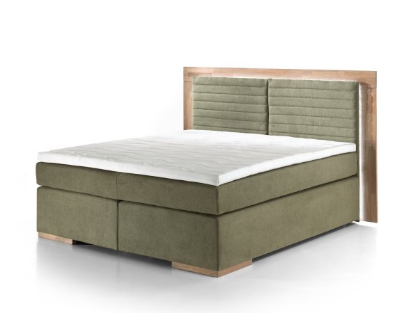 Postel boxspring včetně LED osvětlení MARCEL 2 dub masiv