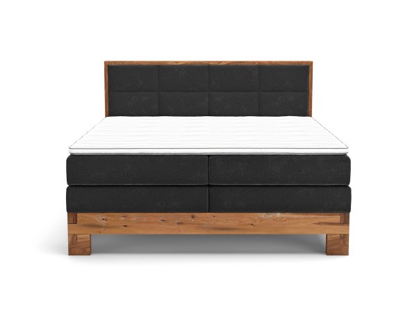 Postel boxspring s úložným prostorem a LED osvětlením MAESTRO dub masiv