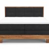 Postel boxspring s úložným prostorem a LED osvětlením MAESTRO dub masiv