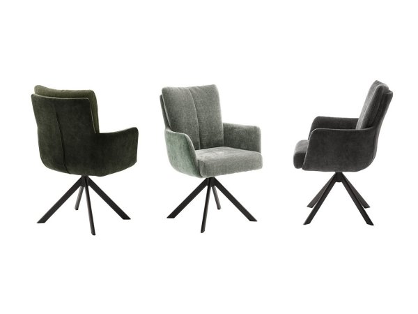 Jídelní otočná židle MALIA S s područkami pastelově zelená