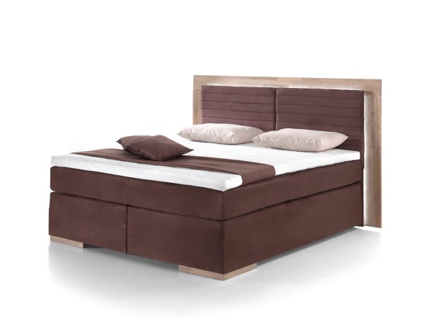 Postel boxspring včetně LED osvětlení MARCEL dub masiv