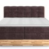 Postel boxspring s úložným prostorem a LED osvětlením MELISSA dub masiv
