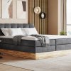 Postel boxspring s úložným prostorem a LED osvětlením MELISSA dub masiv
