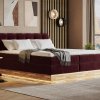 Postel boxspring s úložným prostorem a LED osvětlením MELISSA dub masiv
