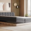 Postel boxspring s úložným prostorem a LED osvětlením MELISSA dub masiv