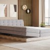 Postel boxspring s úložným prostorem a LED osvětlením MELISSA dub masiv