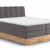 Postel boxspring s úložným prostorem a LED osvětlením MELISSA dub masiv