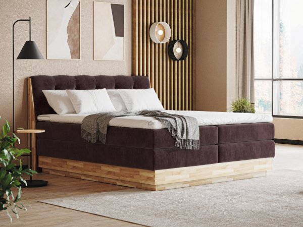 Postel boxspring s úložným prostorem MELISSA dub masiv