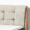 Postel boxspring s úložným prostorem a LED osvětlením MELISSA dub masiv