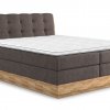 Postel boxspring s úložným prostorem a LED osvětlením MELISSA dub masiv