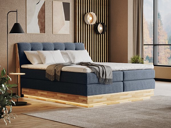 Postel boxspring s úložným prostorem MELISSA dub masiv