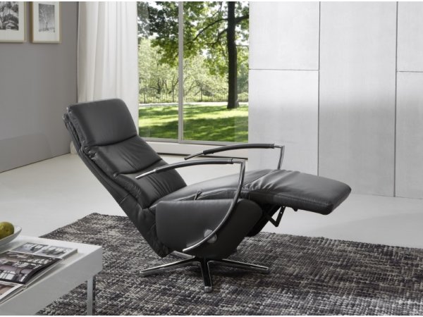 Polohovací kožené otočné křeslo METRO