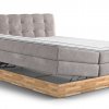 Postel boxspring s úložným prostorem a LED osvětlením MELISSA dub masiv