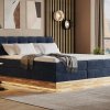 Postel boxspring s úložným prostorem a LED osvětlením MELISSA dub masiv