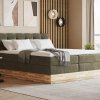Postel boxspring s úložným prostorem a LED osvětlením MELISSA dub masiv