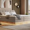 Postel boxspring s úložným prostorem a LED osvětlením MELISSA dub masiv