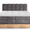 Postel boxspring s úložným prostorem a LED osvětlením MELISSA dub masiv