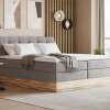 Postel boxspring s úložným prostorem a LED osvětlením MELISSA dub masiv