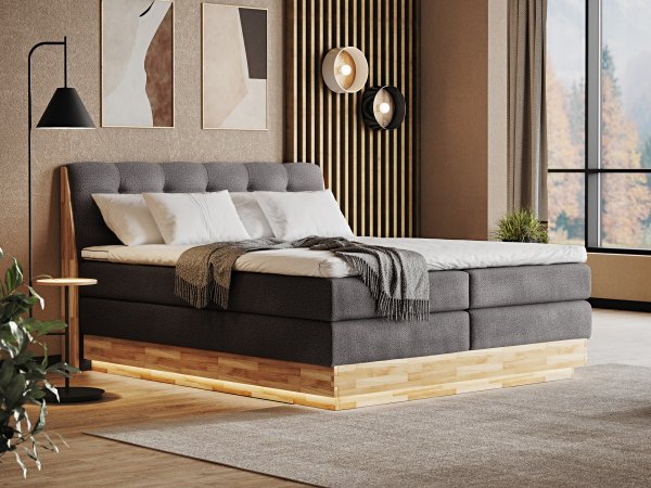 Postel boxspring s úložným prostorem MELISSA dub masiv