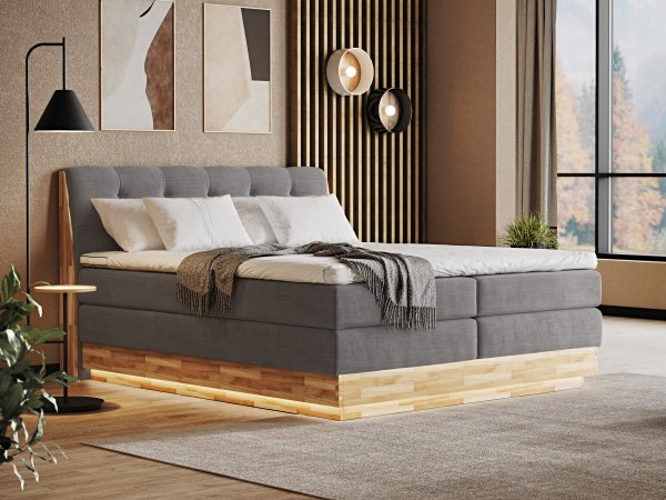 Postel boxspring s úložným prostorem MELISSA dub masiv
