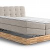 Postel boxspring s úložným prostorem a LED osvětlením MELISSA dub masiv