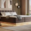 Postel boxspring s úložným prostorem a LED osvětlením MELISSA dub masiv