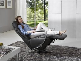 Polohovací kožené otočné křeslo METRO