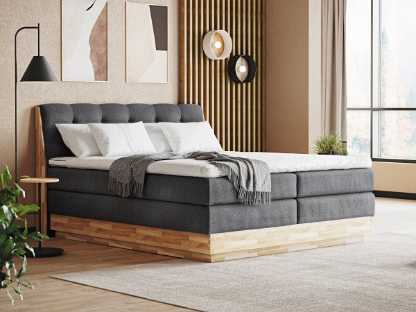 Postel boxspring s úložným prostorem MELISSA dub masiv